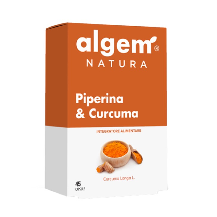 Algem Piperina & Curcuma 45 Capsule - Integratore Antiossidante
