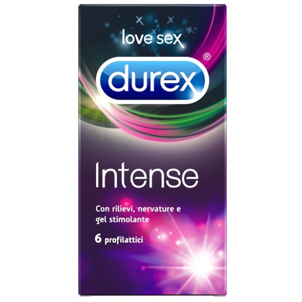 Durex Intense 6 Preservativi con Rilievi e Nervature Stimolanti