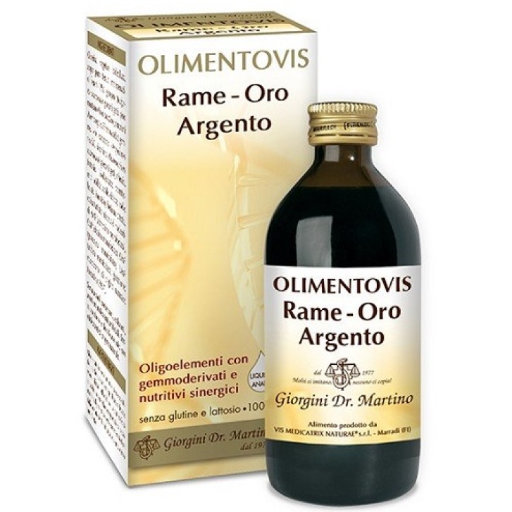 Olimentovis Rame Oro Argento 200 ml Dr. Giorgini - Oligoelementi con Gemmoderivati e Nutritivi Sinergici