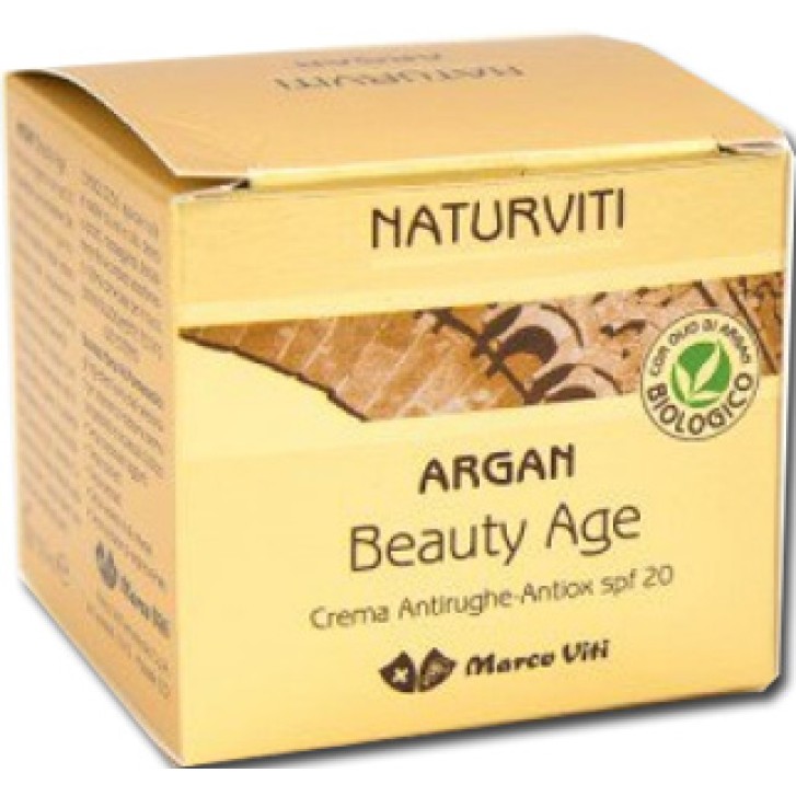 NaturViti Argan Beauty Age Crema Antirughe Antiossidante SPF 20 Viso 50 ml