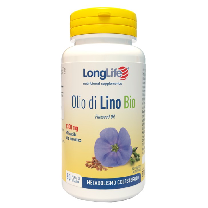 Longlife Olio di Lino Bio 50 Perle - Integratore Colesterolo