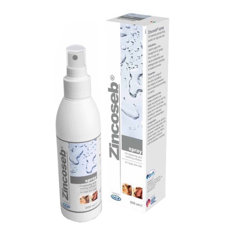 Zincoseb Spray 200 ml - Soluzione Seboequilibrante per Cani e Gatti