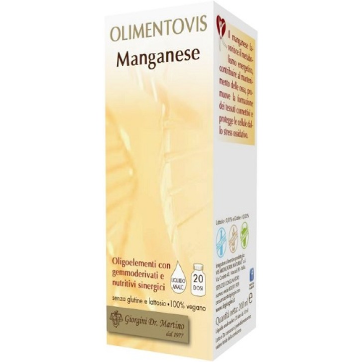 Olimentovis Manganese 200 ml Dr. Giorgini - Oligoelementi con Gemmoderivati e Nutritivi Sinergici