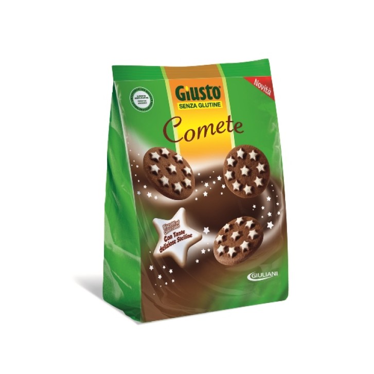 Giusto Senza Glutine Comete Biscotti al Cioccolato e Nocciole Gluren Free 200 grammi