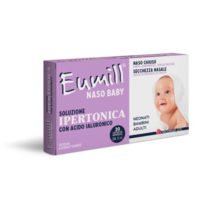 Eumill Naso Baby Soluzione Ipertonica con Acido Ialuronico 20 Flaconcini