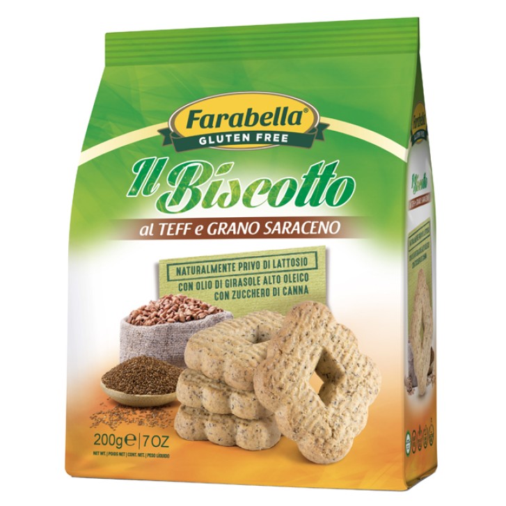 Farabella Senza Glutine Biscotti al Teff e Grano Saraceno 200 grammi