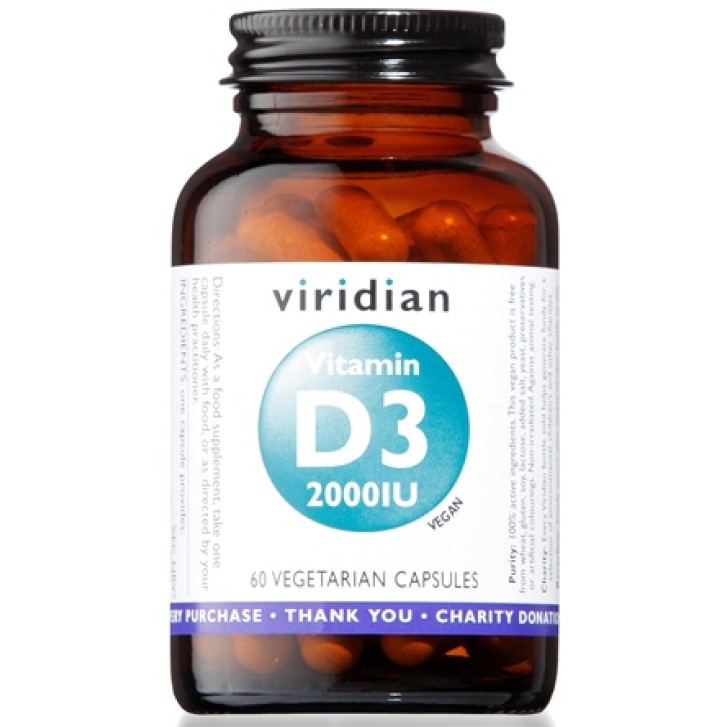 Natur Viridian Vitamina D3 2000UI 30 Capsule - Integratore Alimentare