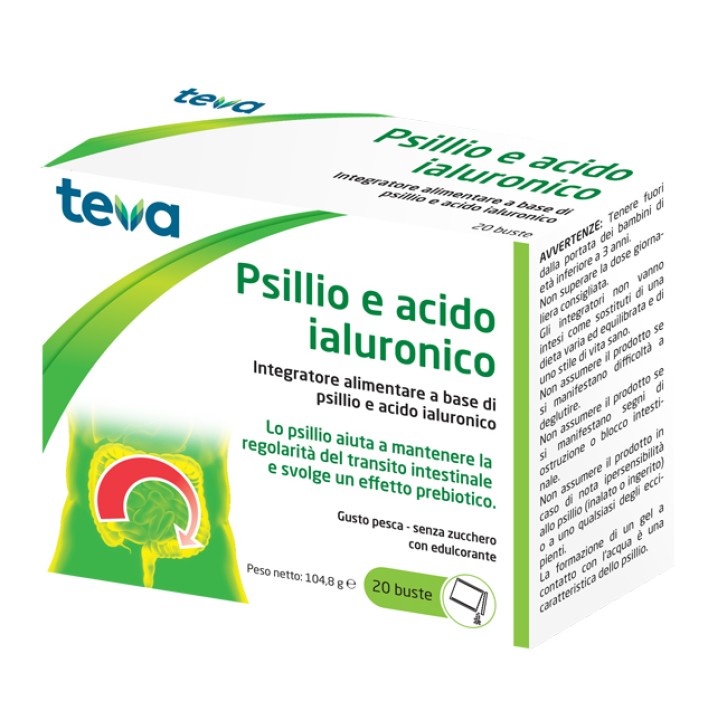 Teva Psillio Acido Ialuronico 20 Bustine - Integratore Transito Intestinale