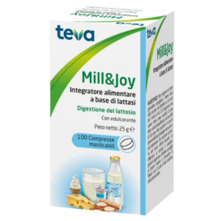 Teva Mill & Joy 100 Compresse Masticabili - Integratore Alimentare a Base di Lattasi