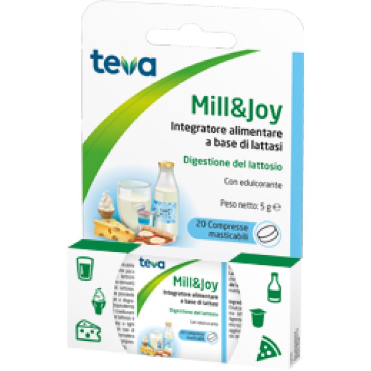 Teva Mill & Joy 20 Compresse Masticabili - Integratore Alimentare a Base di Lattasi