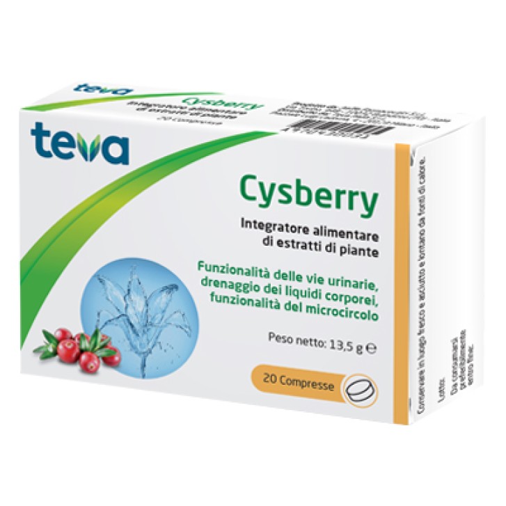 Teva Cysberry 20 Compresse - Integratore Benessere Vie Urinarie