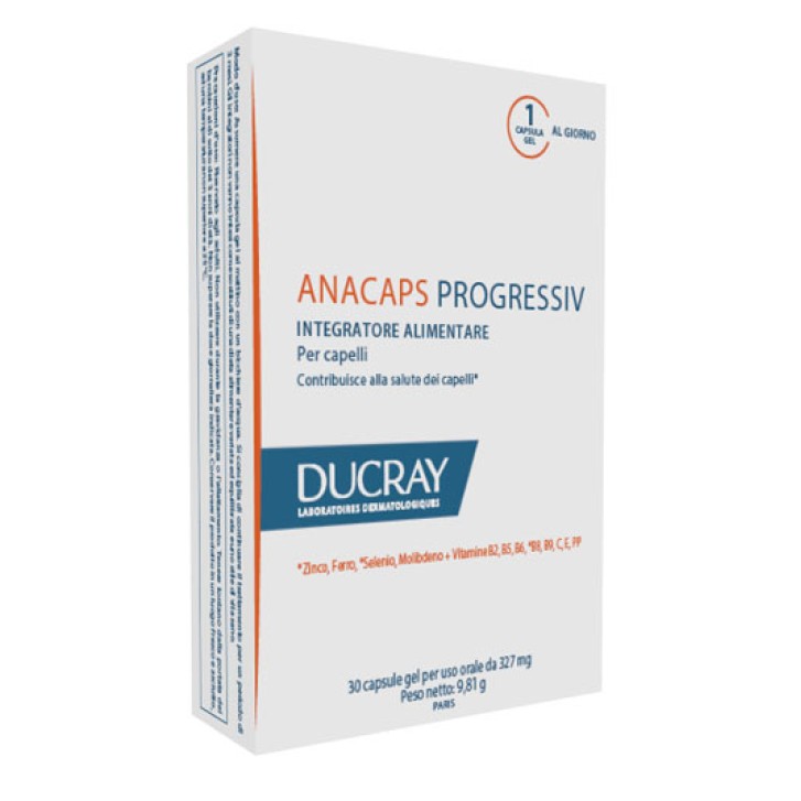 Ducray Anacaps Progressiv 30 Capsule - Integratore Anticaduta Cronica
