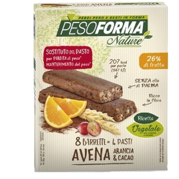 Pesoforma Nature Barrette Avena Arancia e Cacao 8 Pezzi