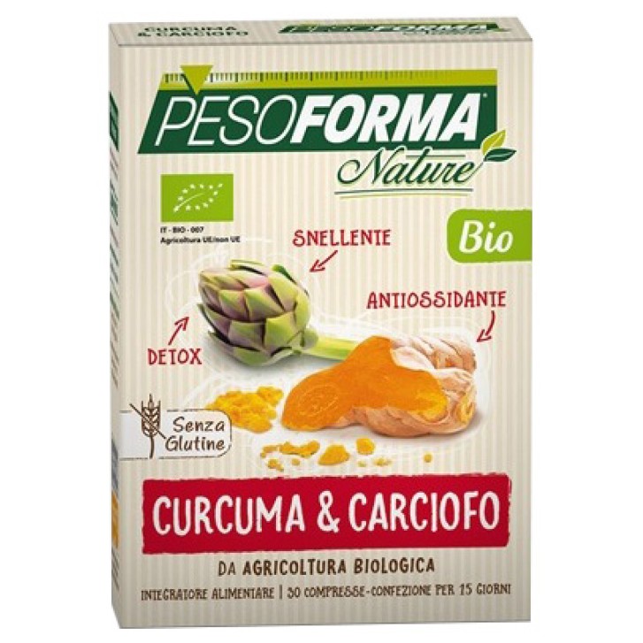 Pesoforma Nature Curcuma e Carciofo 30 Compresse - Integratore Antiossidante