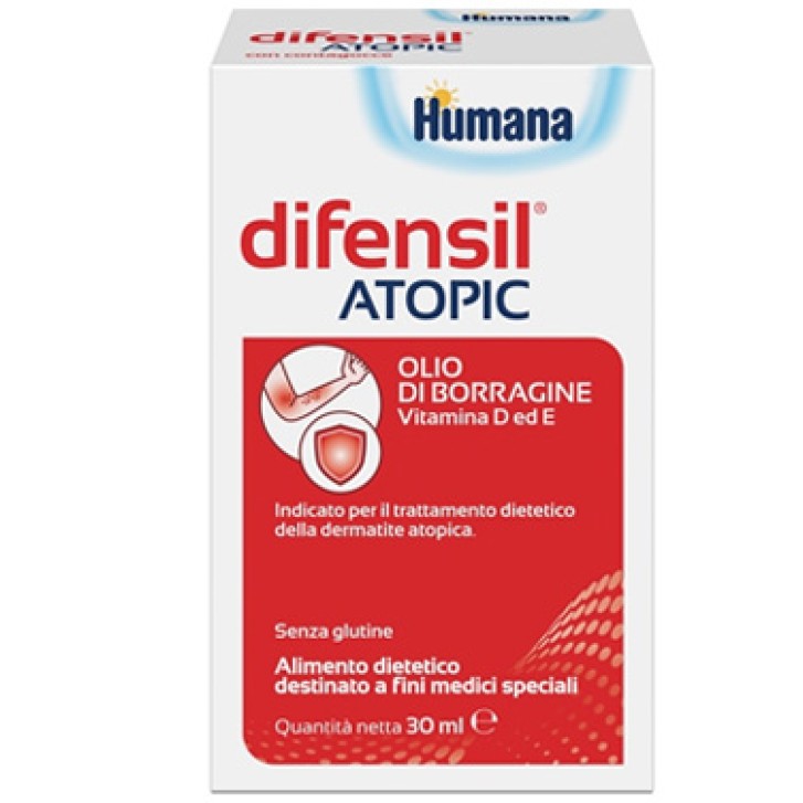 Humana Difensil Atopic Olio di Borragine Trattamento Dermatite Atopica 30 ml