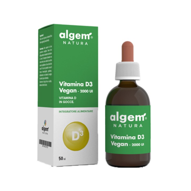 Algem Vitamina D3 Vegan 2000 U.I. Gocce 50 ml - Integratore Alimentare