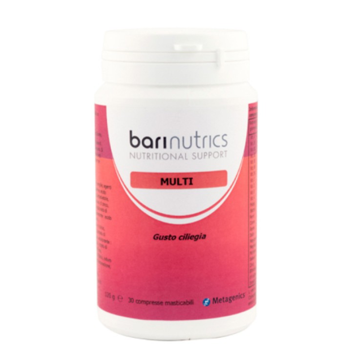 Barinutrics Multi Gusto Ciliegia 30 Compresse Masticabili - Integratore Vitamine e Minerali