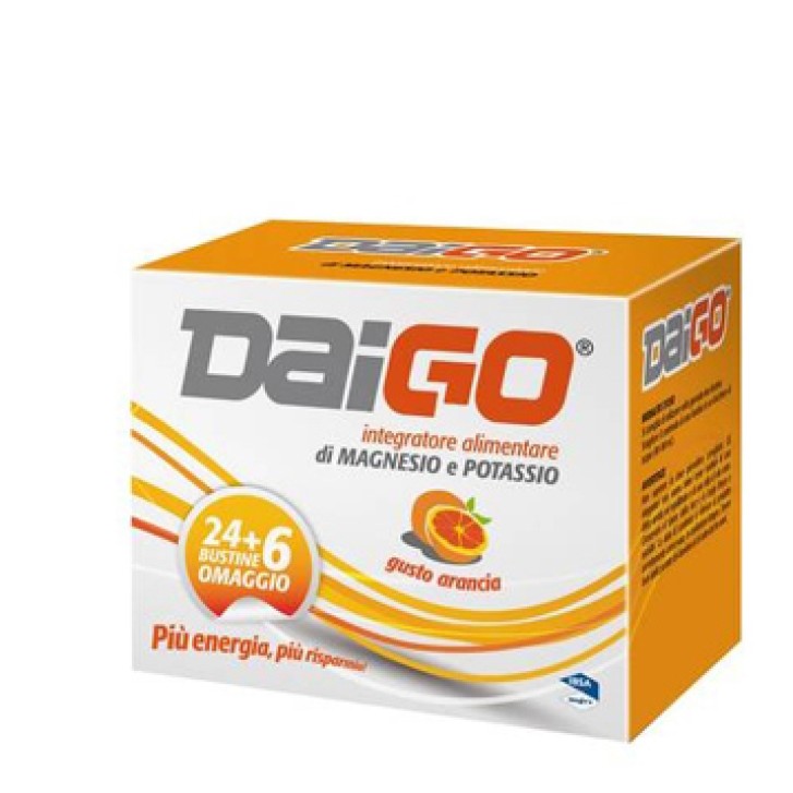 Daigo Magnesio e Potassio Gusto Arancia 30 Bustine - Integratore Alimentare
