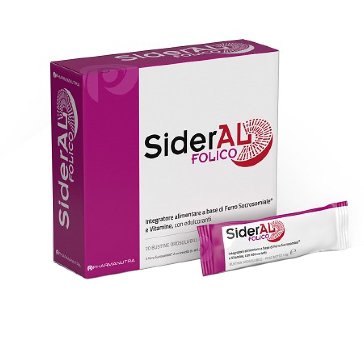 Sideral Folico 30 mg 20 Stick Orosolubili -  Integratore Ferro Sucrosomiale con Vitamina C e Acido Folico
