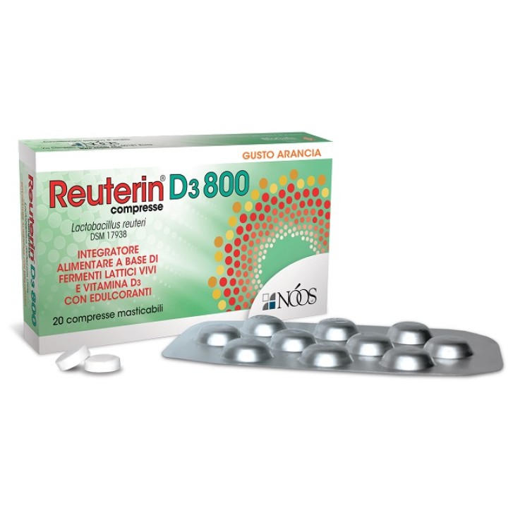 Reuterin D3 20 Compresse Masticabili - Integratore Fermenti Lattici Vivi e Vitamine