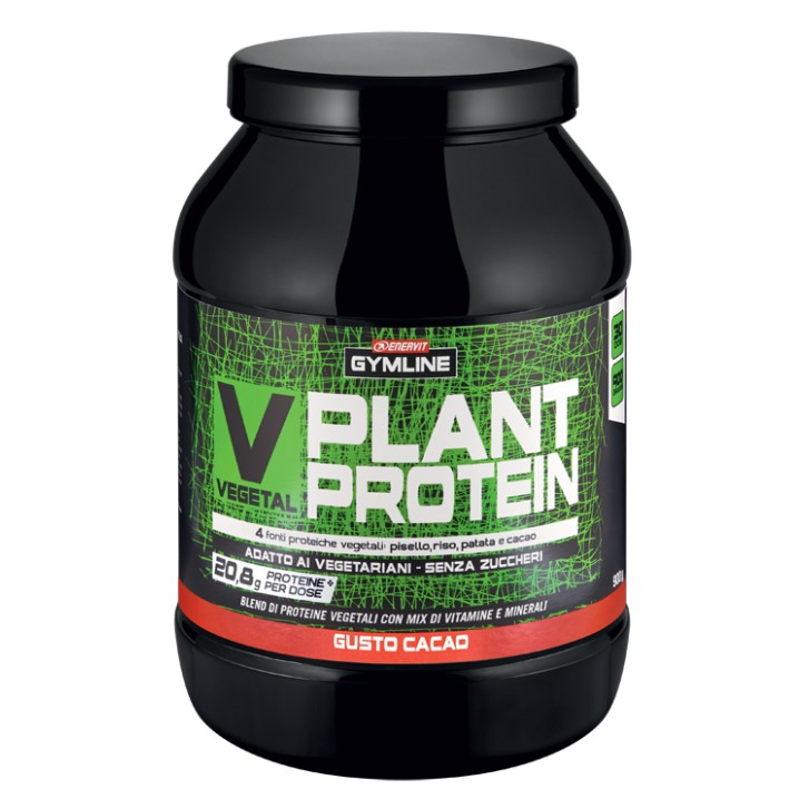 Enervit Gymline Muscle Vegetal Protein Blend Gusto Panna Vaniglia 800 grammi - Integratore Proteine di Soia