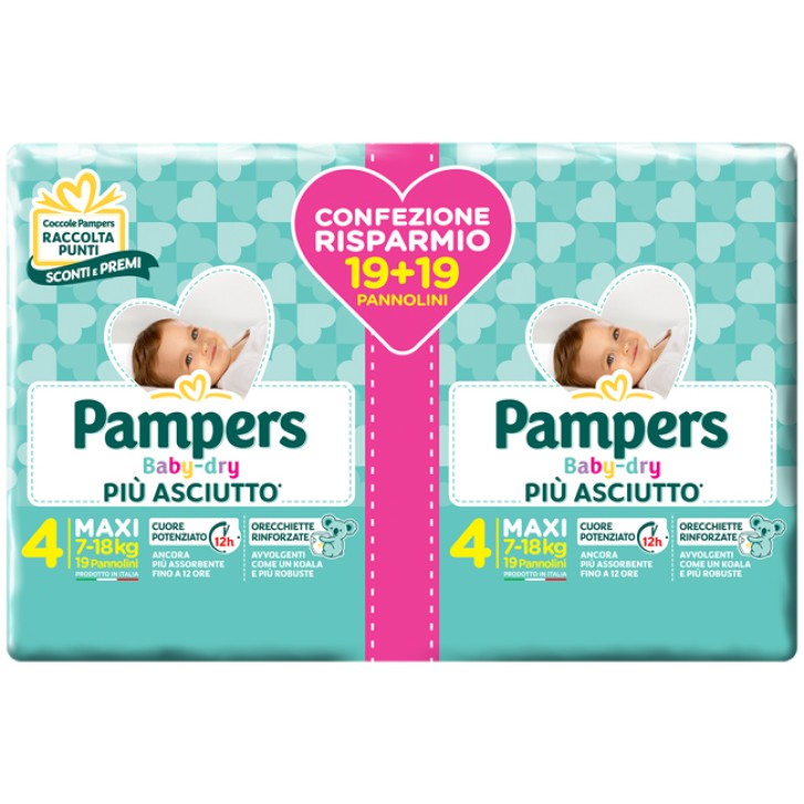 Pampers Baby Dry Maxi Pannolini Taglia 4 da 7 - 18 kg 36 pezzi 