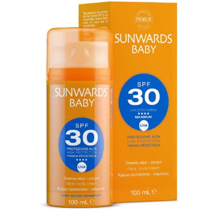 Sunwards Baby Solare Crema Viso Corpo Bambino SPF 30 Protezione Alta 100 ml