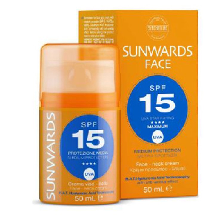 Sunwards Face Solare Crema Viso Corpo SPF 15 Protezione Media 50 ml