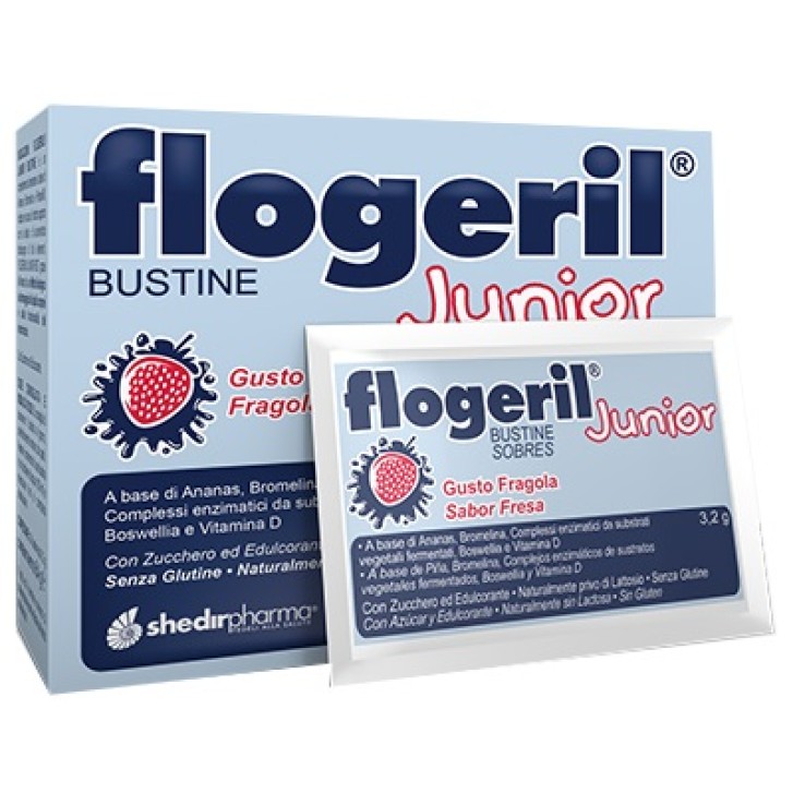 Flogeril Junior 20 Bustine - Integratore Alimentare Gusto Fragola