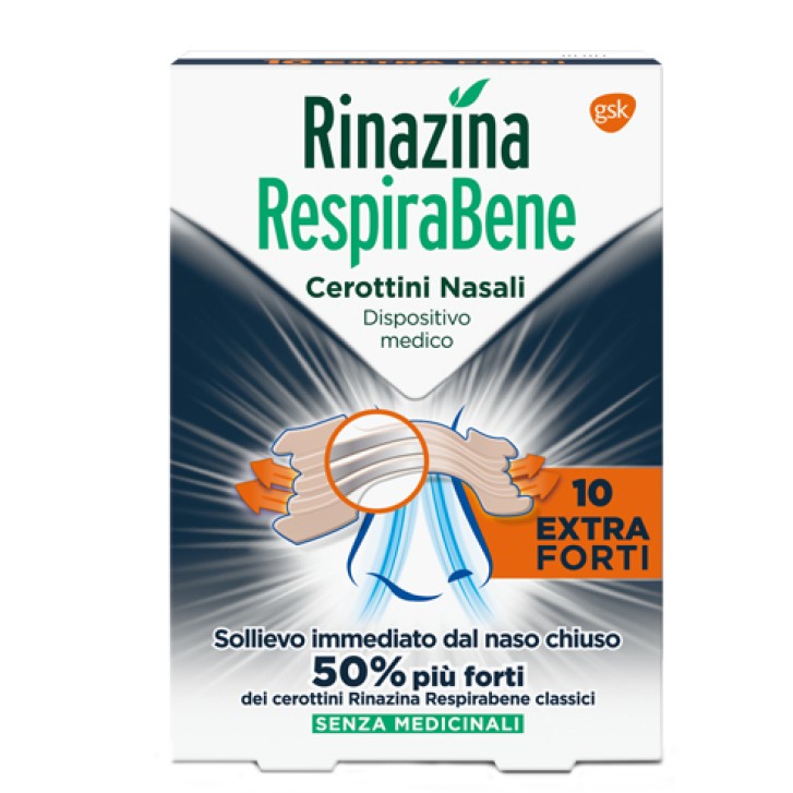 Rinazina RespiraBene Cerottini Nasali extra Forte 10 pezzi