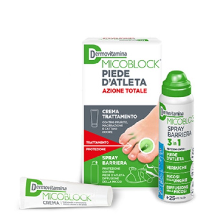 DermoVitamina MicoBlock Piede d'Atleta Kit Azione Totale Crema 30 ml + Spray 100 ml