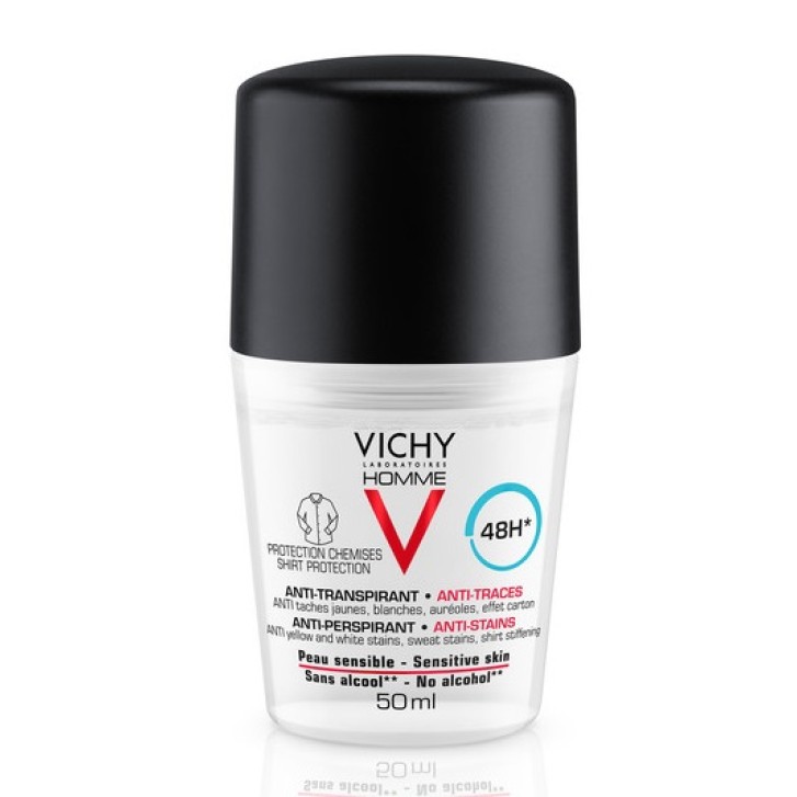 Vichy Homme Deodorante Roll-On Anti-macchie 48h Pelle Sensibile 50 ml