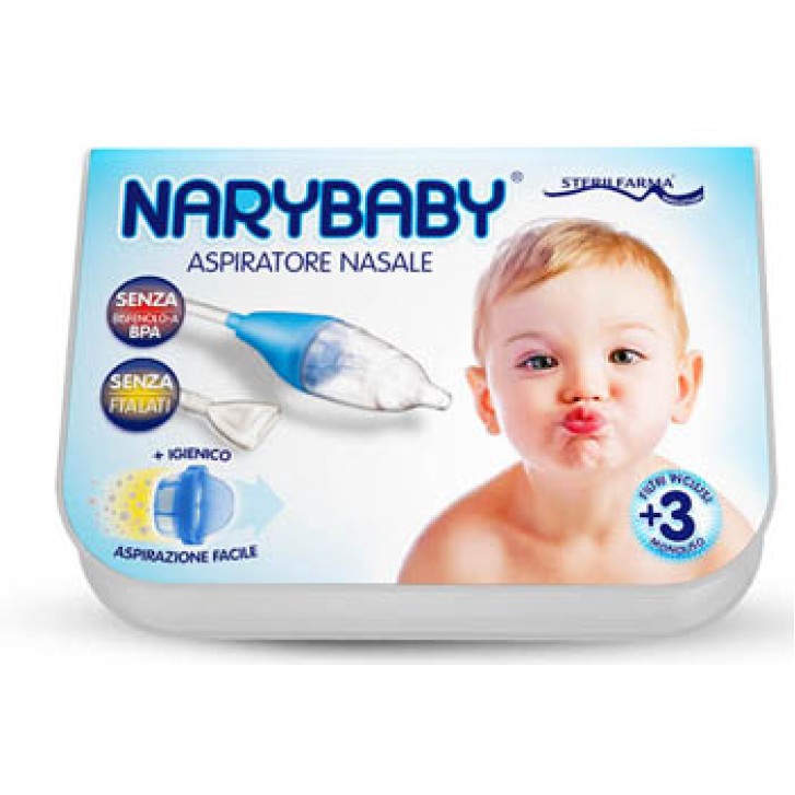 Sterilfarma Narybaby Aspiratore Nasale per Bambini + 3 Filtri di Ricambio