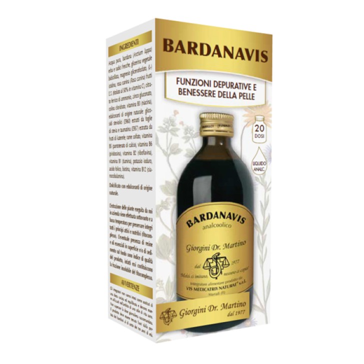 Bardanavis Liquido Analcolico 200 ml Dr. Giorgini - Integratore Benessere della Pelle