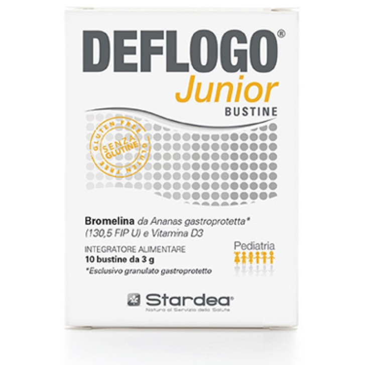 Deflogo Junior 10 Bustine - Integratore con Bromelina