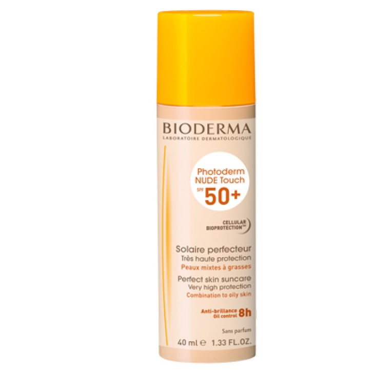 Bioderma Photoderm Nude Touch Dore' Crema Solare Viso Tocco Secco Colorata SPF 50+ 40 ml