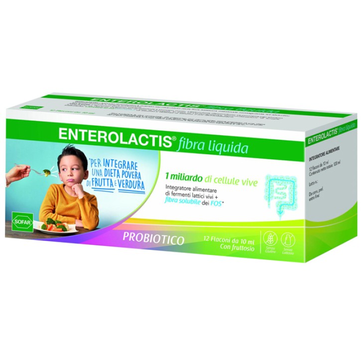 Enterolactis Fibra Liquida Bevibile 12 Flaconcini - Integratore Alimentare