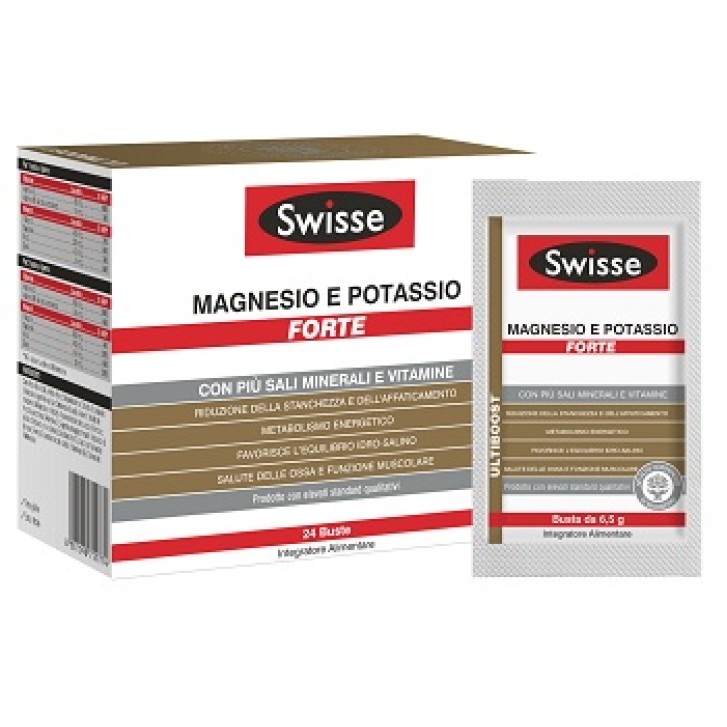 Swisse Magnesio e Potassio Forte 24 Bustine - Integratore Alimentare