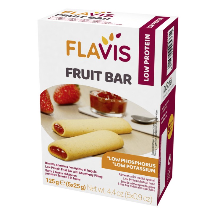 Mevalia Flavis Fruit Bar Barrette Aproteiche e  Fragola 125gr