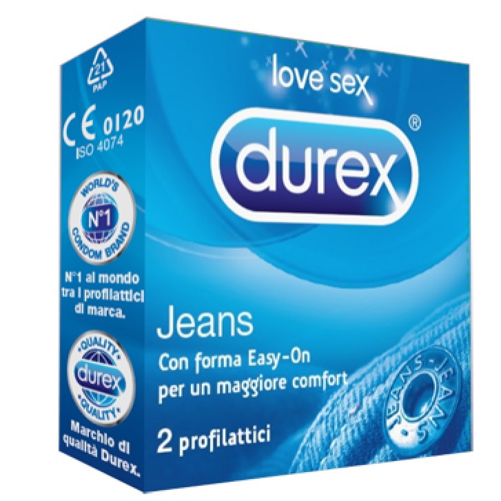 Durex Jeans Profilattici con Forma Easy-On 2 pezzi
