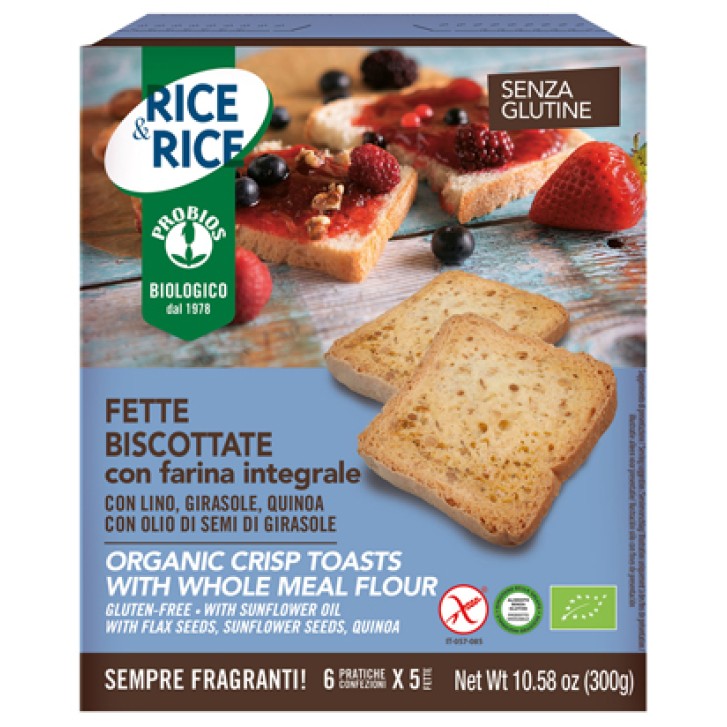 Rice&Rice Fette Biscottate Farina Integrale 300 grammi