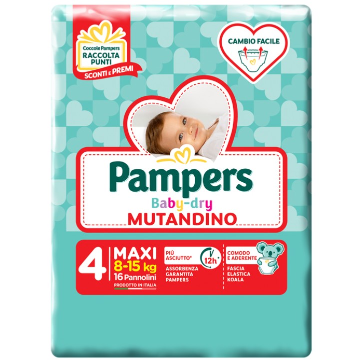 Pampers Baby Dry Mutandino Maxi Misura 4 16 pezzi