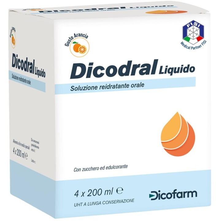 Dicodral Liquido 4 x 200 ml - Alimento Liquido Reidratante Orale