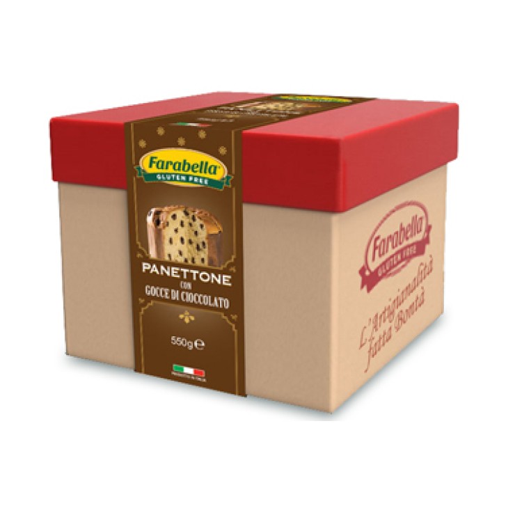 Farabella Senza Glutine Panettone con Gocce di Cioccolato 550 grammi