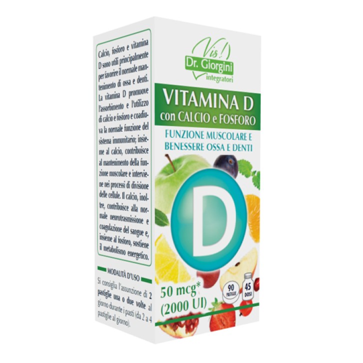 Vitamina D Calcio e Fosforo Dr.Giorgini 90 Pastiglie - Integratore Alimentare
