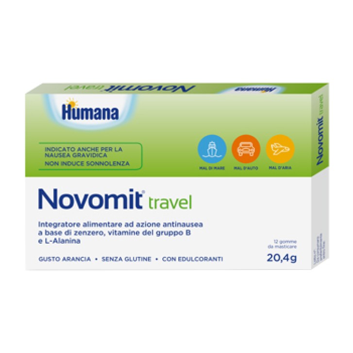 Humana Novomit Travel 12 Gomme - Integratore Anti Nausea