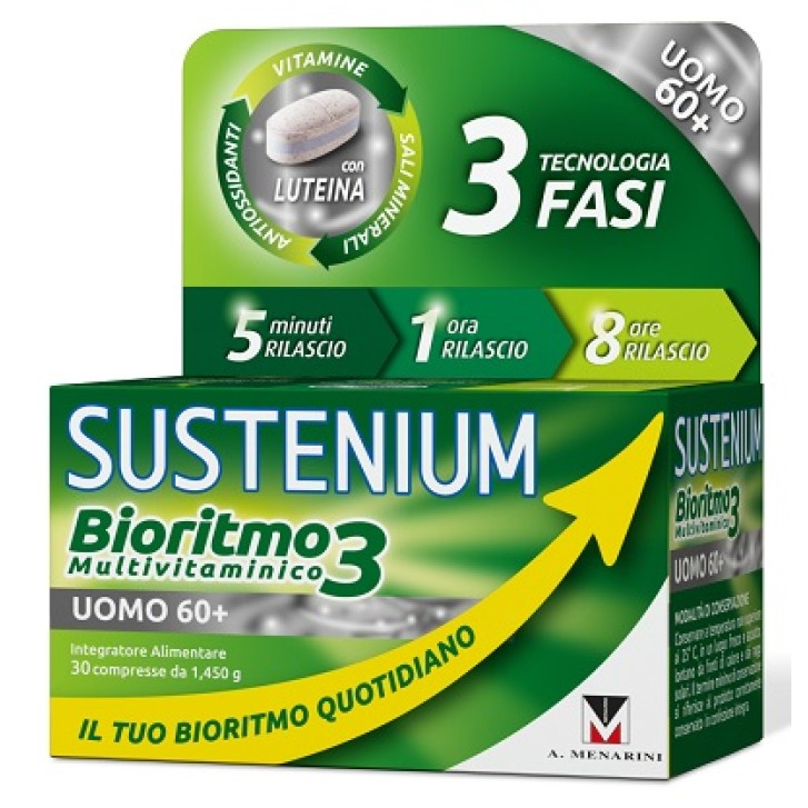 Sustenium Bioritmo 3 Multivitaminico Uomo 60+  30 Compresse -Integratore Alimentare