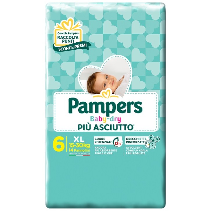 Pampers Baby Dry Extralarge Misura 6 13 pezzi
