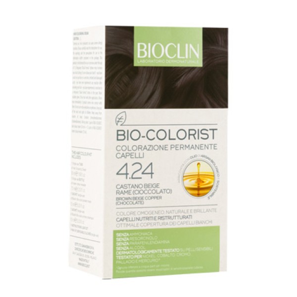 Bioclin Bio Colorist 4.24 Castano Beige Rame Tintura Naturale per Capelli