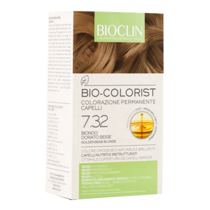 Bioclin Bio Colorist 7.32 Biondo Dorato Beige Tintura Naturale per Capelli